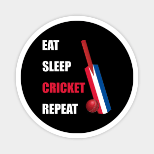 Eat Sleep Cricket Repeat Netherlands Flag Cricket Bat Magnet